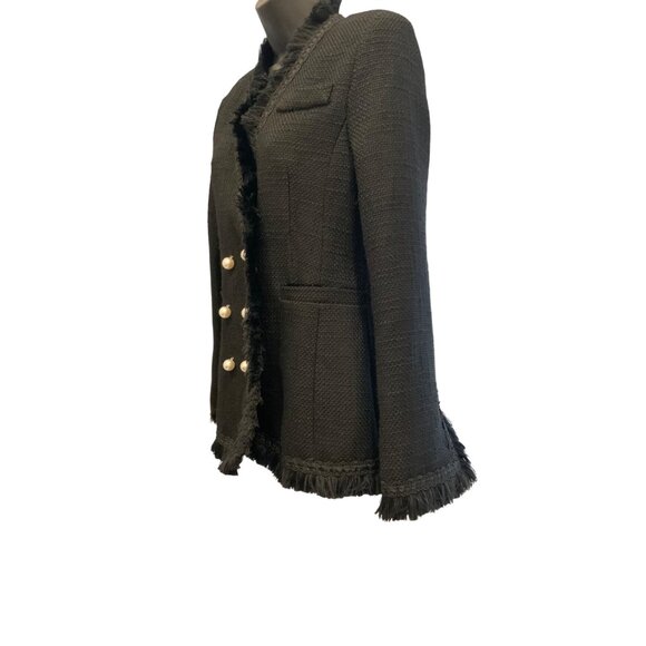 A N L JACKET black CH36 H40 26 long Medium pearl buttons - Picture 2 of 10